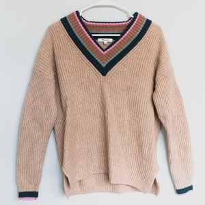 MADEWELL | Merino Wool Sweater - Tipped Forest V-Neck Sweater [EUC]